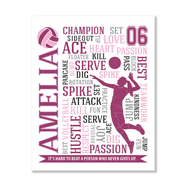 Custom volleyball senior night gift for girls with team color options