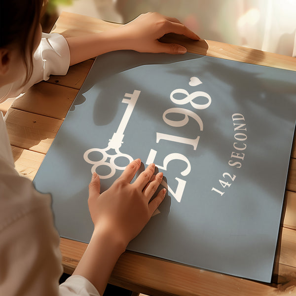 Custom address wall art decor with street name number and key icon