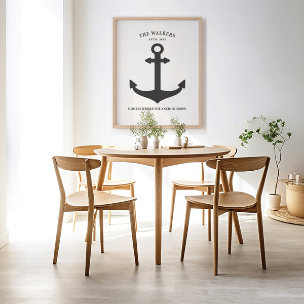 Coastal personalized anchor family print ready to frame