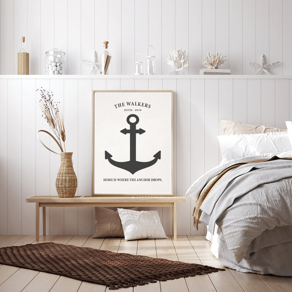 Custom Love Anchor Wall Art Wedding Gift from Parents with Couple Names 