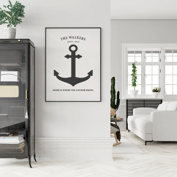 First Anniversary Gift with Anchor and Names