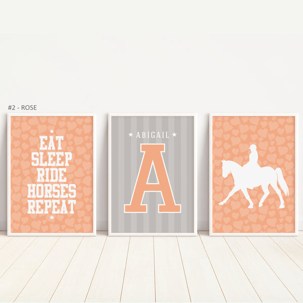 Personalized Horse Wall Art for Girls Bedroom