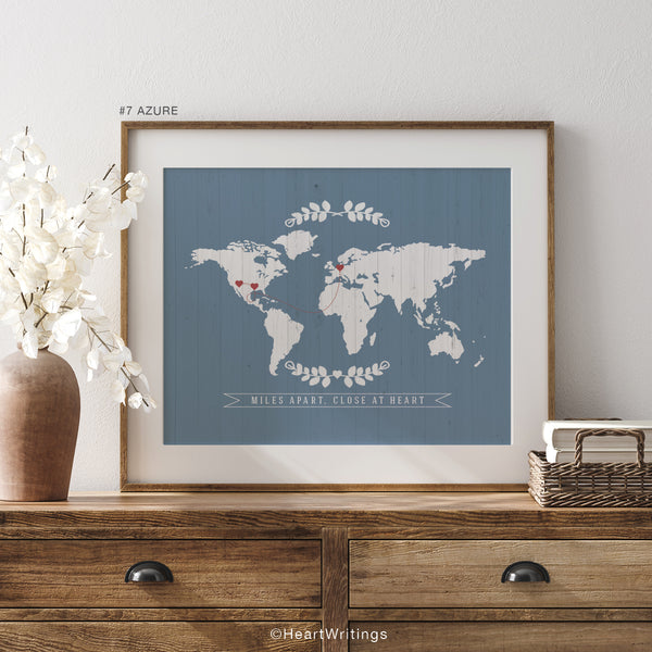 Vintage Style Two States Love Map Art