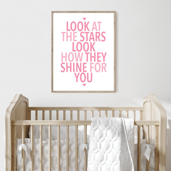 Girl nursery above crib art print