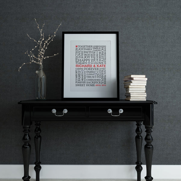 minimalist love quote wall decor for bedroom or living room