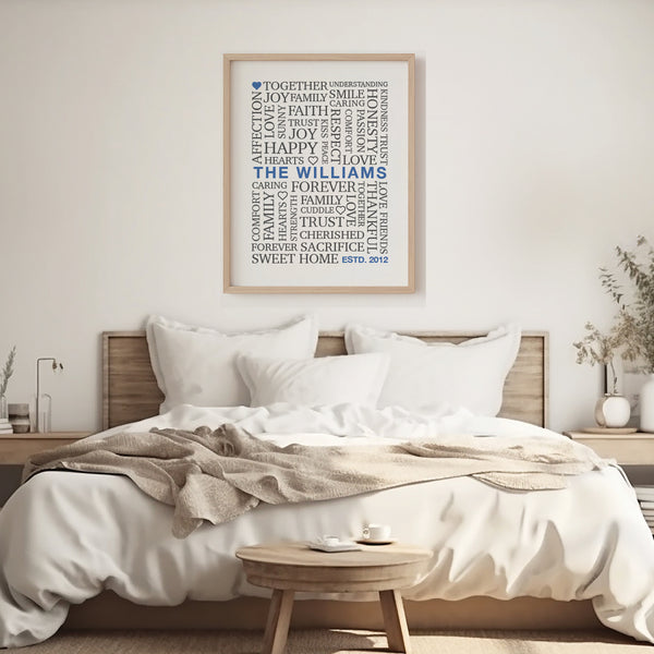 romantic words typography poster for wedding anniversary gift