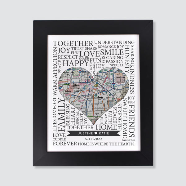 Special location map print for couples