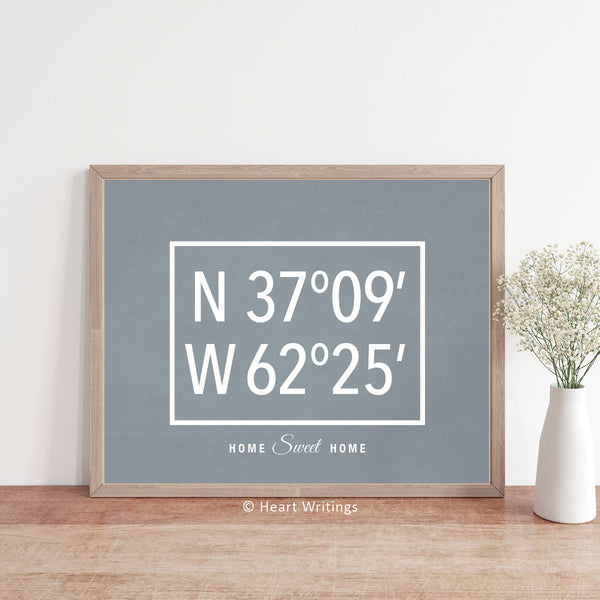 Personalized first apartment custom gift home coordinates print
