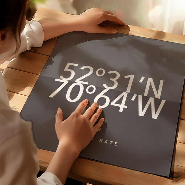 Personalized coordinates wall print