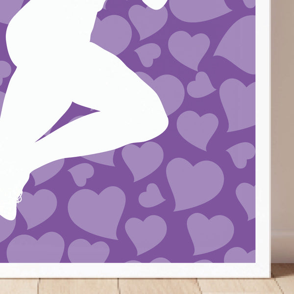 Close-up detail of personalized runner girl artwork