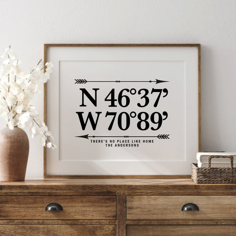 custom address coordinate wall art modern farmhouse decor