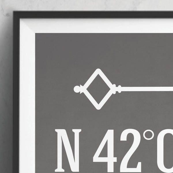 Close-up of personalized minimalist family home art