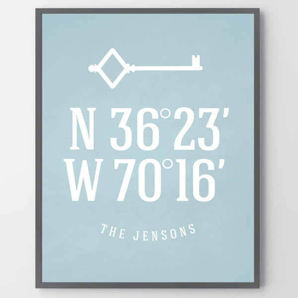 Custom minimalist housewarming gift featuring clean street address text art
