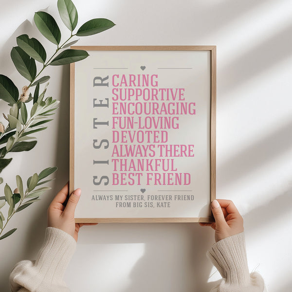 Minimalist friendship typography print on premium 200gsm matte paper