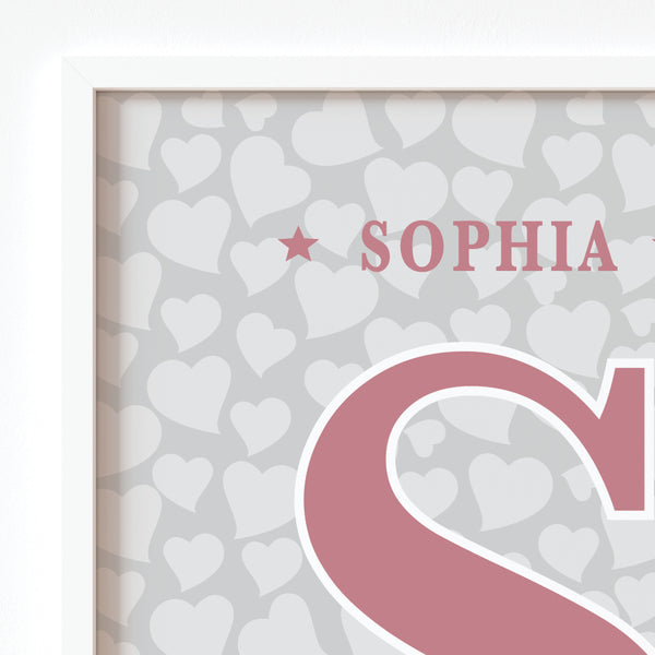 Girls’ sports room wall art – softball theme name print