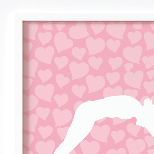 Detailed view of young girl swimmer artwork on high quality matte fine art paper