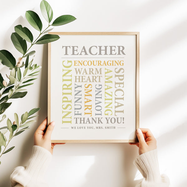 Personalized Teacher Word Art