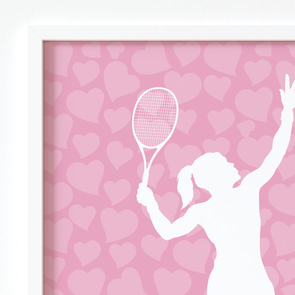 Tennis girl bedroom décor – name personalized wall art