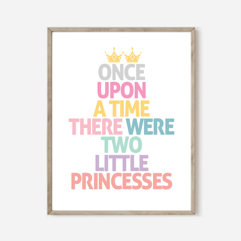 Princess-Themed Twins Nursery Wall Printable Art