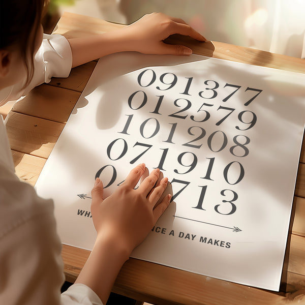Minimalist script important dates print ready to frame