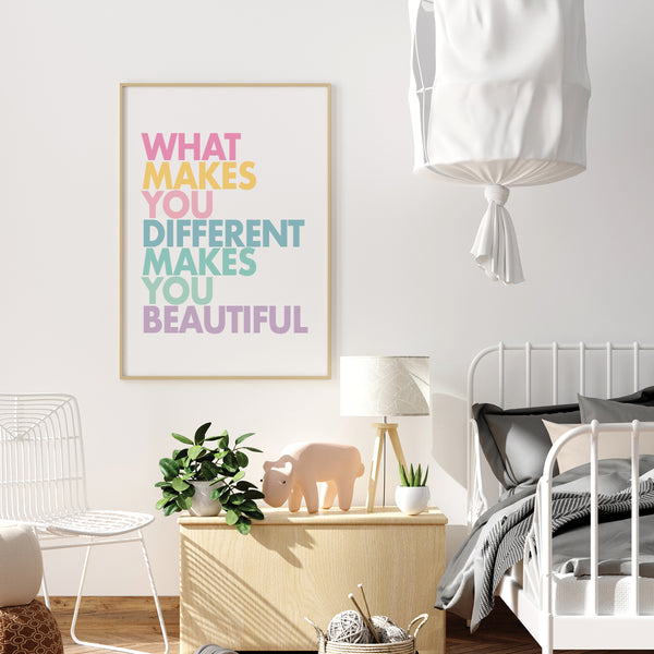 Self-love kids wall quote art