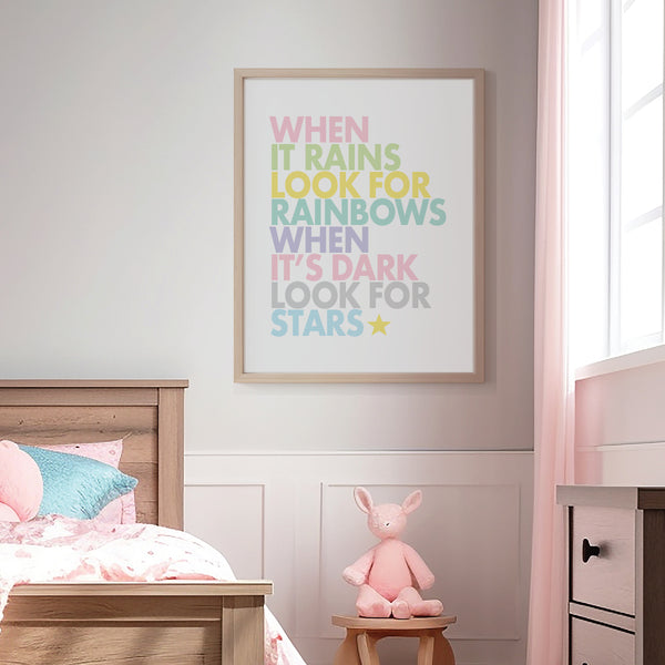 When it rains look for rainbows quote printable