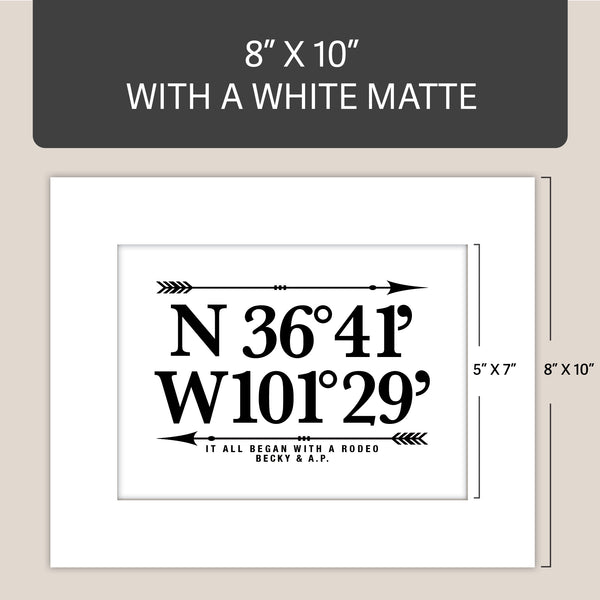 Black and white home coordinates wall print with white mat