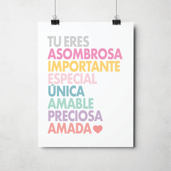 Downloadable nursery prints in Spanish