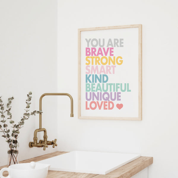 You are loved wall print