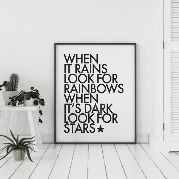 When It Rains Look For Rainbows Printable Art