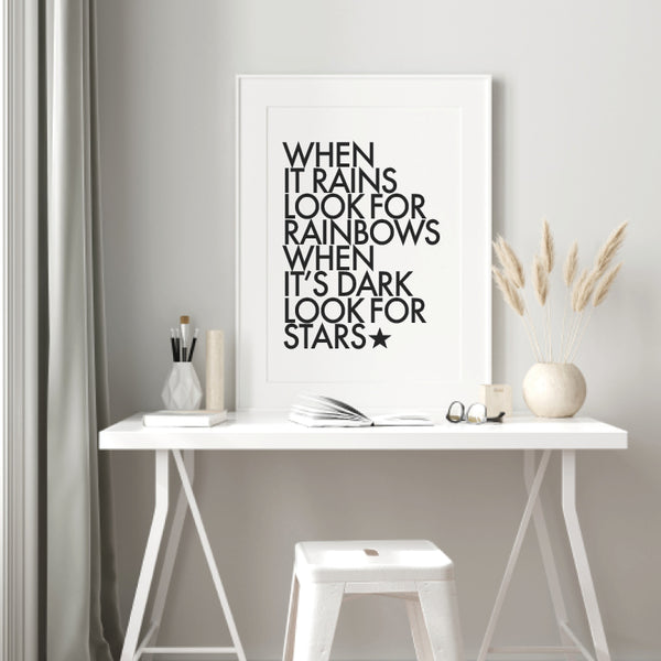 When It Rains Look For Rainbows Printable Art