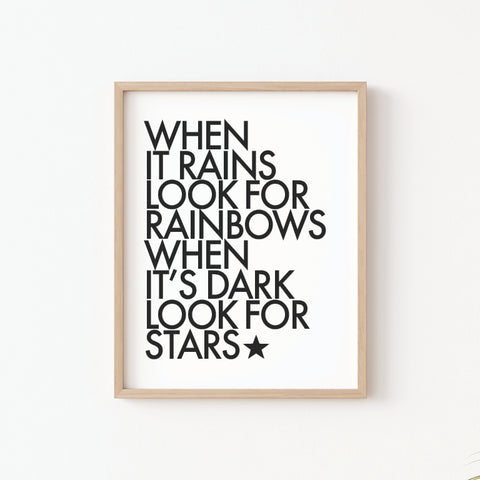 When It Rains Look For Rainbows Printable Art