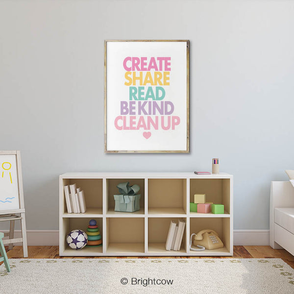 Playroom rules prints