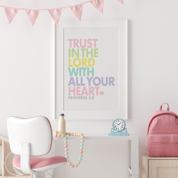 Trust in the Lord with all your heart sign printable art