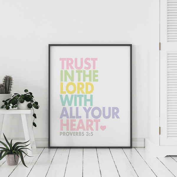 Trust in the Lord with all your heart sign printable art