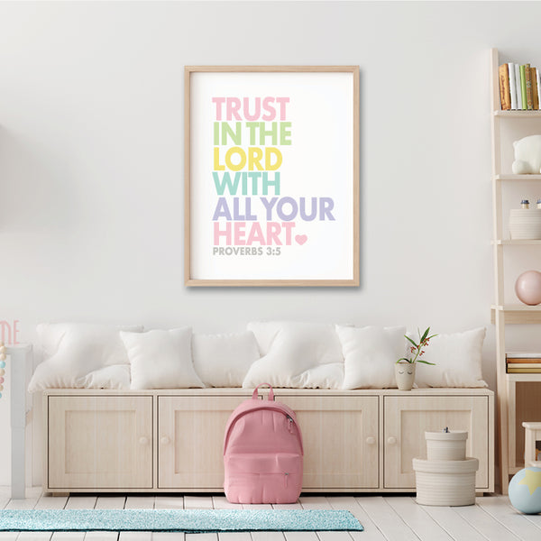 Trust in the Lord with all your heart sign printable art