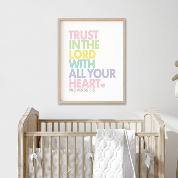 Trust in the Lord with all your heart sign printable art