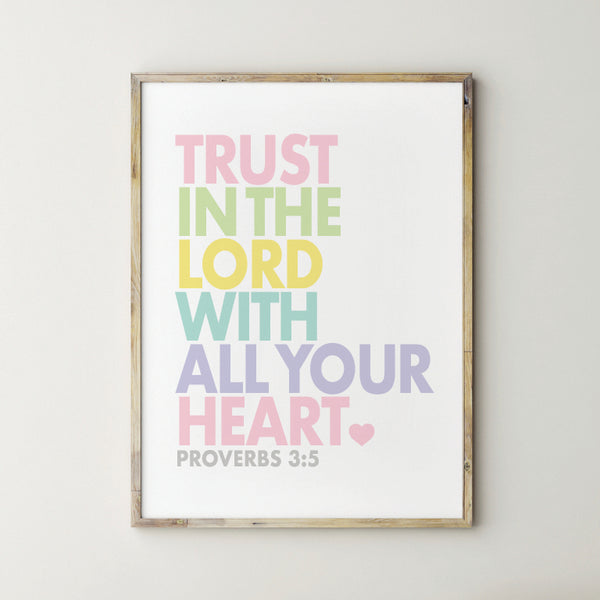 Trust in the Lord with all your heart sign printable art