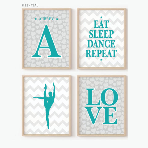 Girl Dance Quote Wall Art (A set of 4)