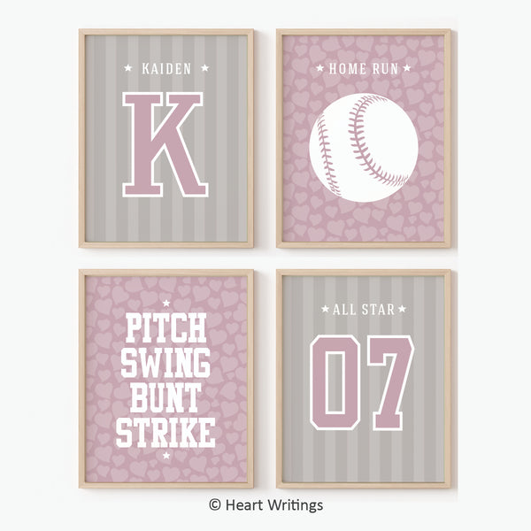 Softball Room Decor (A set of 4)