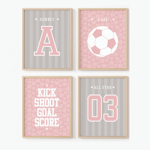Personalized Soccer Player Prints for Girl