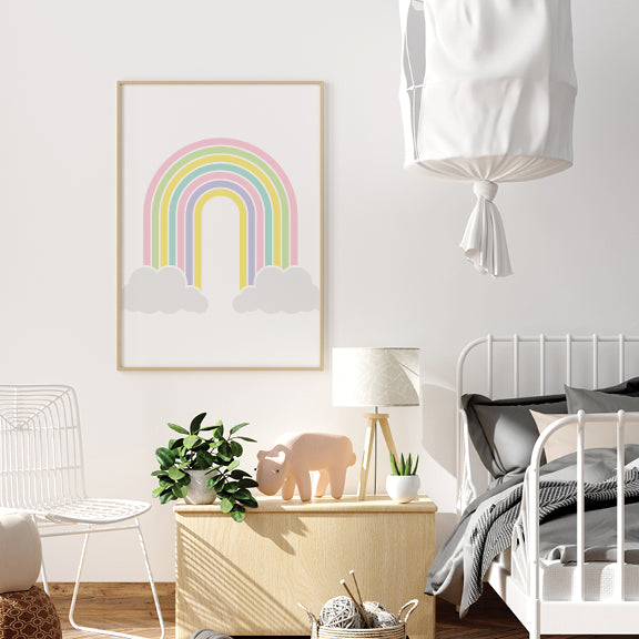 rainbow print for little girl's bedroom