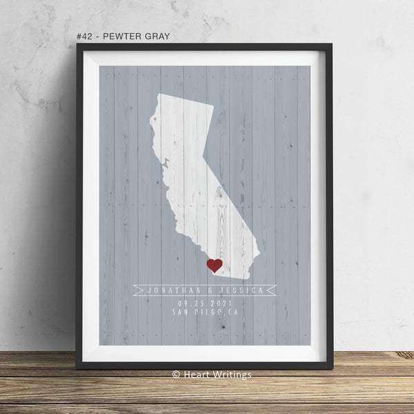 Farm Style Personalized Heart Map Print