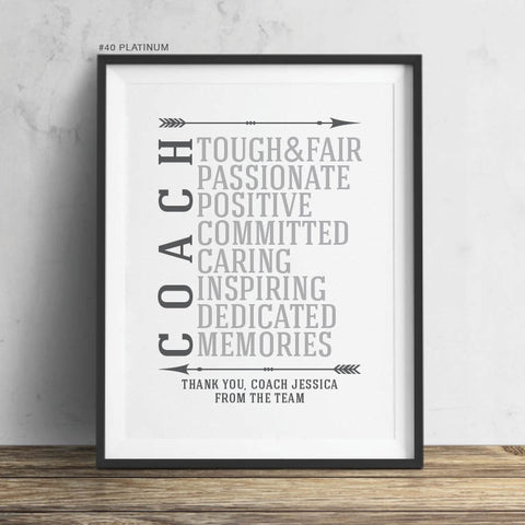 coach print with inspirational words