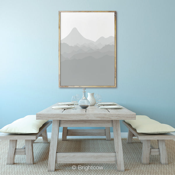 Gray White Printable wall art