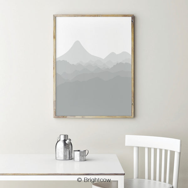 Gray White Printable wall art