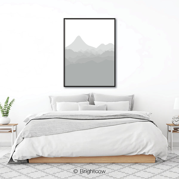 Gray White Printable wall art