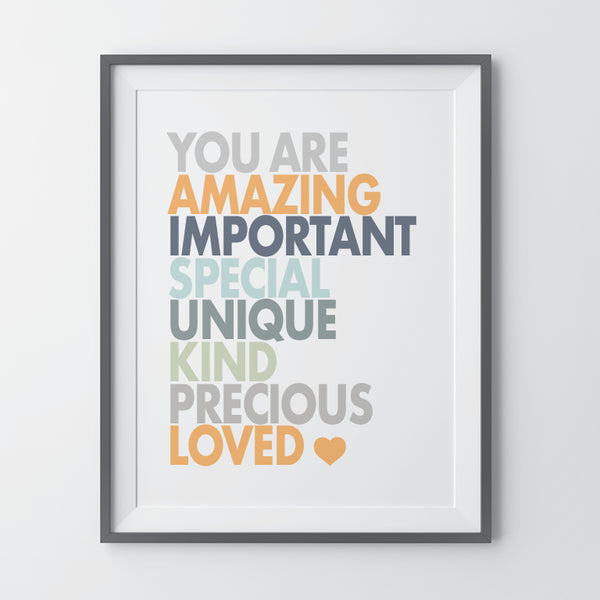 Kids Inspirational You Are Amazing Quotes Printable