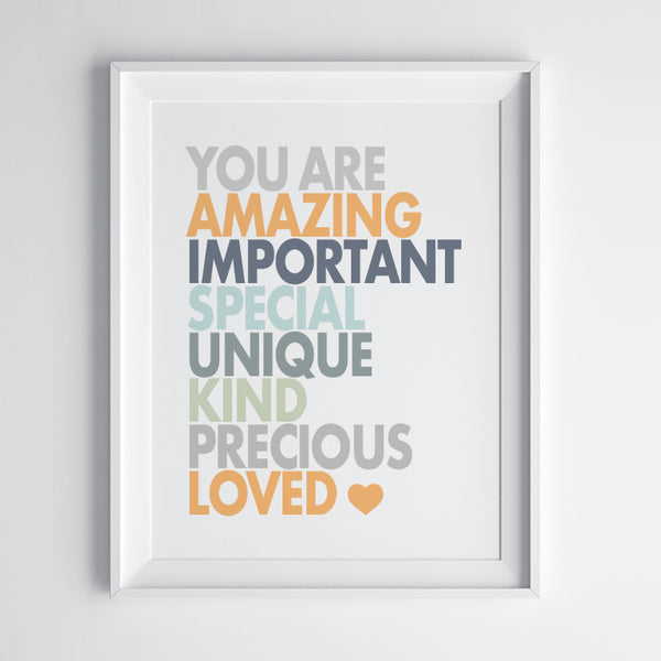 Kids Inspirational You Are Amazing Quotes Printable