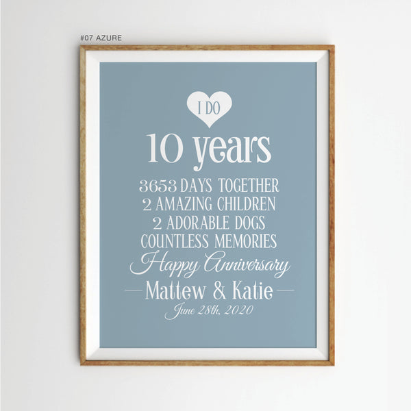 10 Year marriage personalized Print